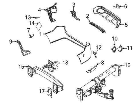 2025 Mercedes-Benz GLS63 AMG Bumper & Components - Rear