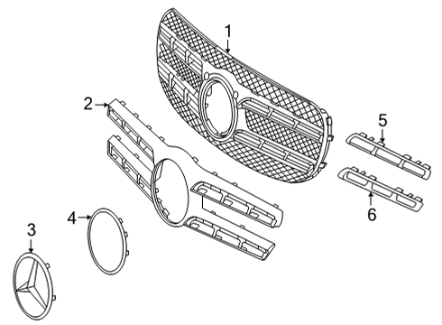 2021 Mercedes-Benz GLS580 Grille Cover Diagram for 167-888-22-00-9040