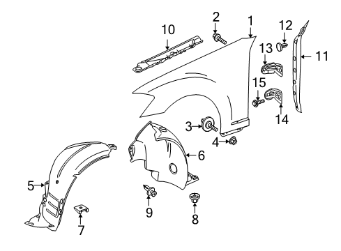 2012 Mercedes-Benz S400 Fender & Components Diagram