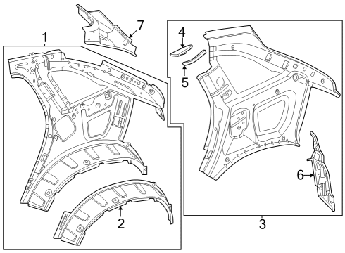 2025 Mercedes-Benz EQS 450 SUV Inner Structure - Quarter Panel