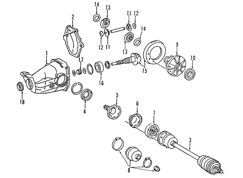 1991 Mercedes-Benz 350SD Rear Propeller Shaft Diagram