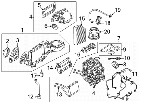 2024 Mercedes-Benz CLE53 AMG A/C Evaporator & Heater Components