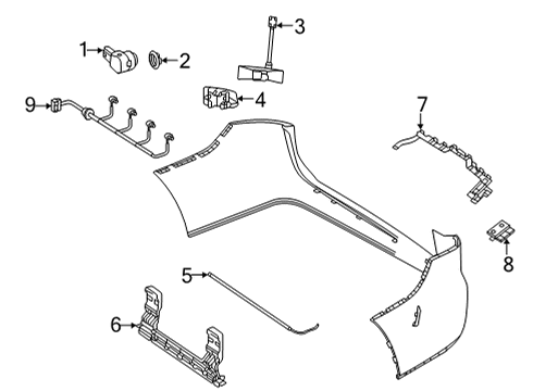2021 Mercedes-Benz GLE53 AMG SUV Electrical Components - Rear Bumper