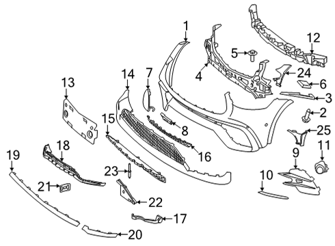 2020 Mercedes-Benz GLC43 AMG Bumper & Components - Front Diagram 2