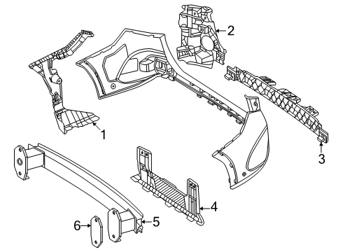 2025 Mercedes-Benz GLC63 AMG S E Performance Bumper & Components - Rear Diagram 4