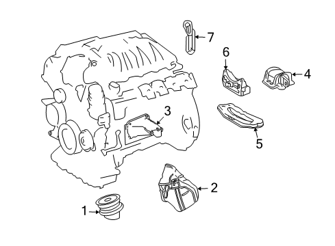 2010 Mercedes-Benz CLS550 Engine & Trans Mounting Diagram