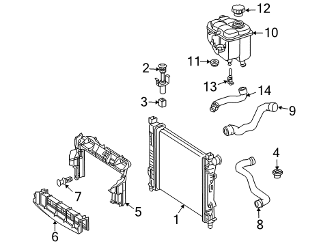 2009 Mercedes-Benz CLK350 Upper Hose Diagram for 209-501-39-82