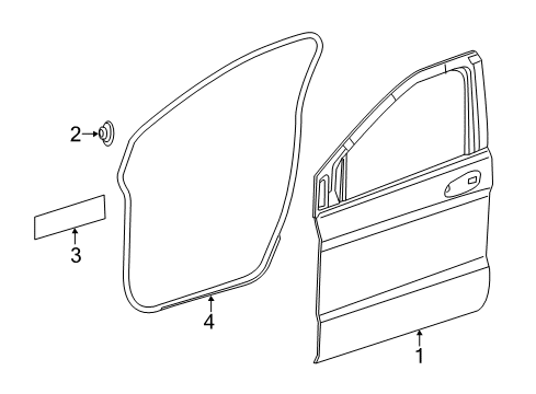 2016 Mercedes-Benz B250e Door & Components Diagram