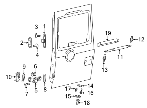 2022 Mercedes-Benz G550 Back Door - Lock & Hardware Diagram