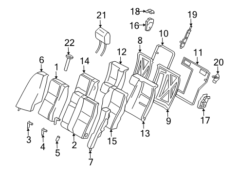 2003 Mercedes-Benz C230 Rear Seat Components Diagram