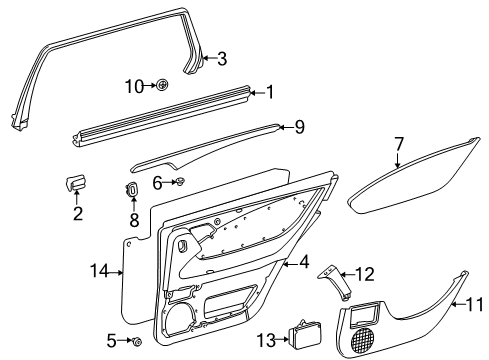 2001 Mercedes-Benz E320 Interior Trim - Rear Door