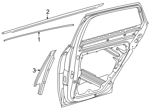 2024 Mercedes-Benz GLC300 Exterior Trim - Rear Door Diagram 2