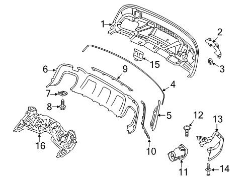 2017 Mercedes-Benz GLA250 Bumper & Components - Rear Diagram 2