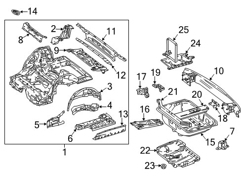 2019 Mercedes-Benz E450 Rear Floor & Rails Diagram 4