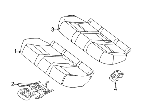 2022 Mercedes-Benz E350 Rear Seat Components Diagram 3