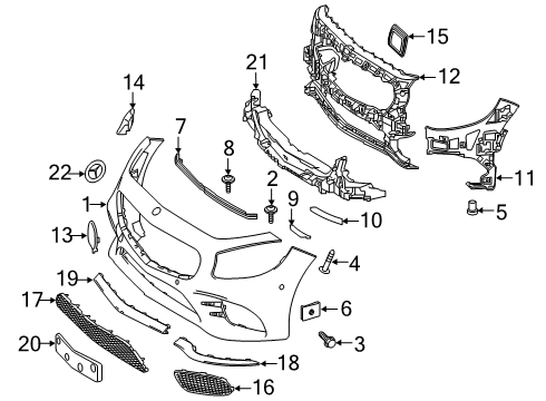 2020 Mercedes-Benz S560 Bumper & Components - Front Diagram 4