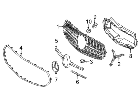 2023 Mercedes-Benz C300 Grille & Components Diagram 4