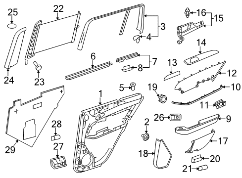 2014 Mercedes-Benz GL63 AMG Interior Trim - Rear Door Diagram