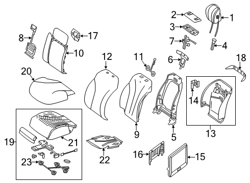 2020 Mercedes-Benz S63 AMG Passenger Seat Components Diagram 4