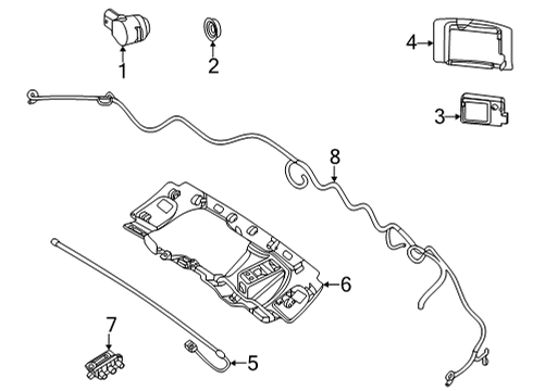 2025 Mercedes-Benz GLA35 AMG Electrical Components - Rear Bumper Diagram