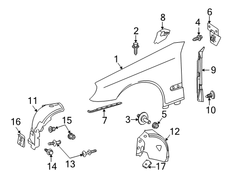 2003 Mercedes-Benz E500 Fender & Components