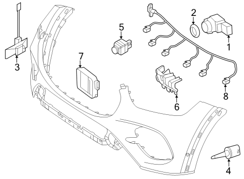 2025 Mercedes-Benz GLE53 AMG Electrical Components - Front Bumper
