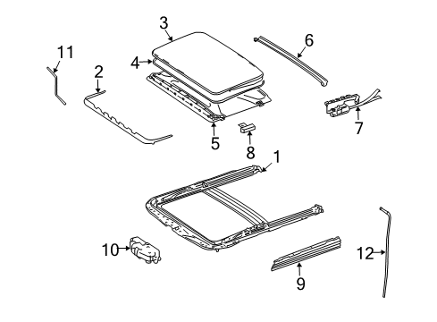 2008 Mercedes-Benz GL550 Sunroof Diagram 2