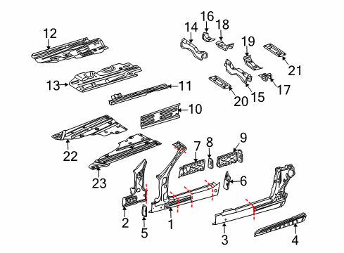 2010 Mercedes-Benz SLK300 Floor & Rails