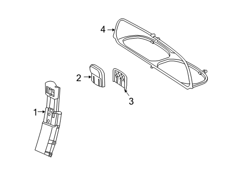 2008 Mercedes-Benz CLK63 AMG Roll Bar & Headrest Assembly