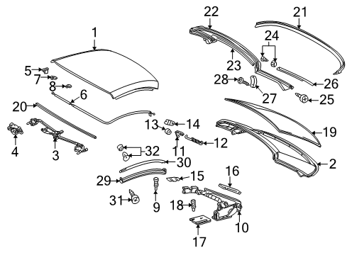 2002 Mercedes-Benz SLK320 Top & Components