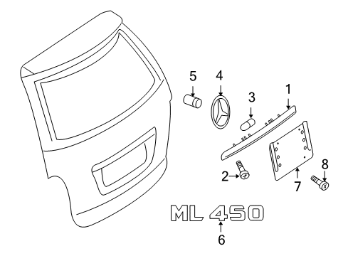 2010 Mercedes-Benz ML450 Exterior Trim - Lift Gate Diagram