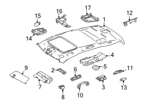 2012 Mercedes-Benz GL450 Interior Trim - Roof Diagram