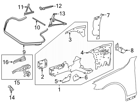 2018 Mercedes-Benz S450 Structural Components & Rails