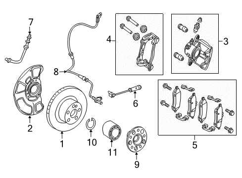 2014 Mercedes-Benz E250 Brake Components Diagram