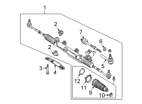 2003 Mercedes-Benz CLK320 Steering Gear & Linkage Diagram 3