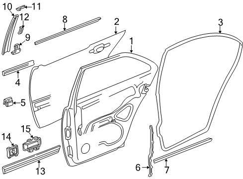 2001 Mercedes-Benz E320 Exterior Trim - Rear Door