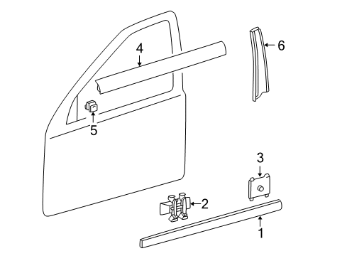 2004 Mercedes-Benz C240 Exterior Trim - Front Door
