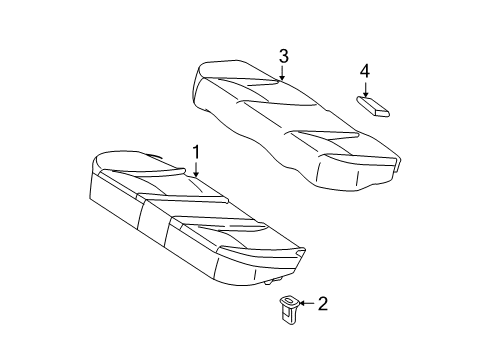 2010 Mercedes-Benz C63 AMG Rear Seat Components Diagram 4