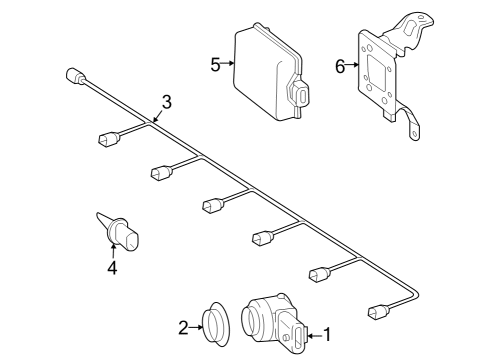 2021 Mercedes-Benz GLC63 AMG Electrical Components - Front Bumper Diagram