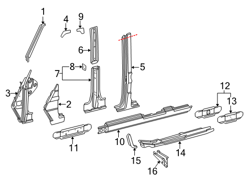 2006 Mercedes-Benz G500 Center Pillar & Rocker