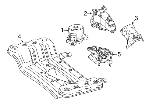 2019 Mercedes-Benz GLC300 Engine & Trans Mounting Diagram