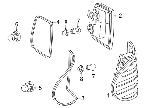 2003 Mercedes-Benz E320 Tail Lamps Diagram