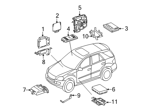 2012 Mercedes-Benz GL450 Control Components Diagram