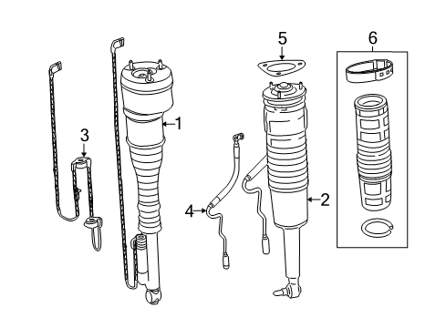 2013 Mercedes-Benz S400 Shocks & Components Diagram