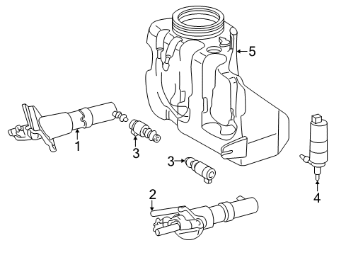 1998 Mercedes-Benz SLK230 Wiper & Washer Components Diagram