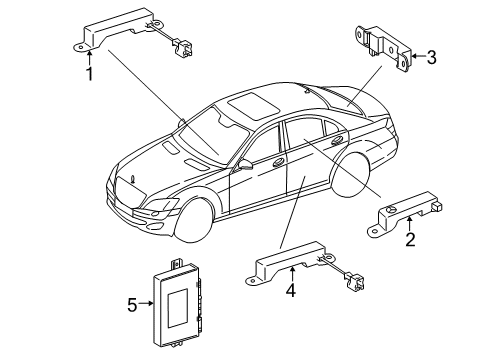2012 Mercedes-Benz CL550 Keyless Entry Components Diagram