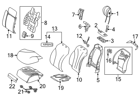 2017 Mercedes-Benz S63 AMG Driver Seat Components Diagram 3