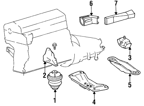 1985 Mercedes-Benz 190E Engine Mounting
