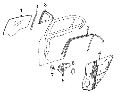 2012 Mercedes-Benz E350 Glass - Door Diagram 3