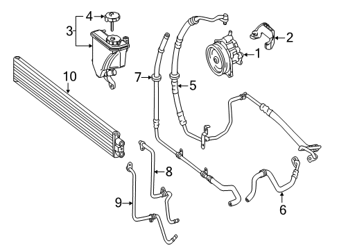 2013 Mercedes-Benz SLK55 AMG P/S Pump & Hoses Diagram 2